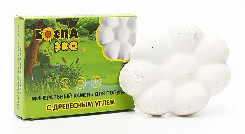 БОСПА ЭКО Минеральный камень для попугаев с древесным углем