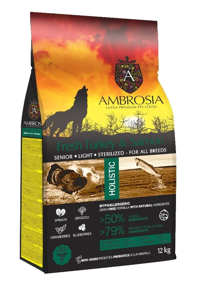 AMBROSIA Senior All Breeds (Индейка, лосось)