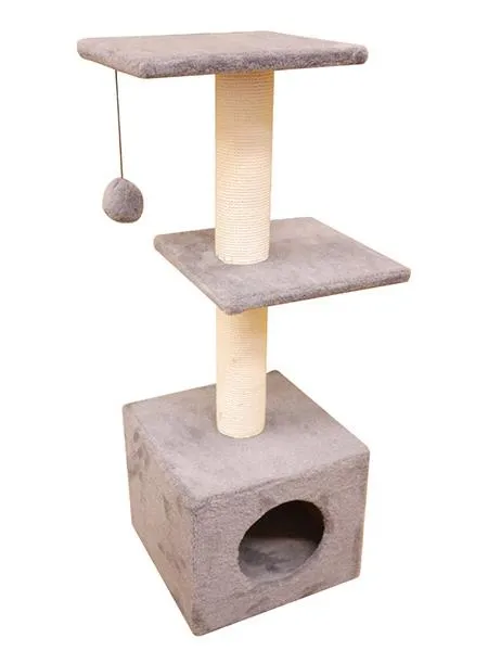 Cat House Когтеточка "Домик с 2-мя полками", 100 см, хлопок