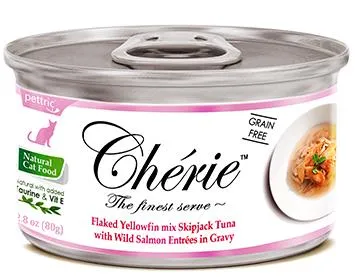 Cherie хлопья тунца с кусочками дикого лосося в подливке 80 г х 10 шт
