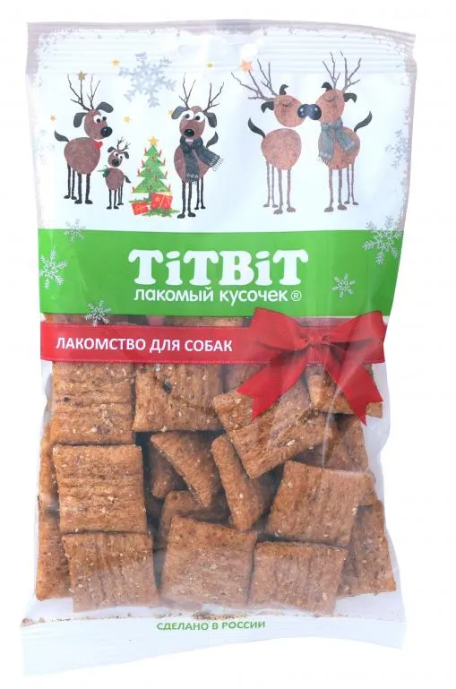 ТИТБИТ Начос в мясной обсыпке для собак (Новогодняя коллекция) 75 г