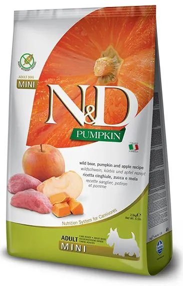 Farmina N&D Pumpkin GF Adult Mini (Тыква, кабан, яблоко), 7 кг