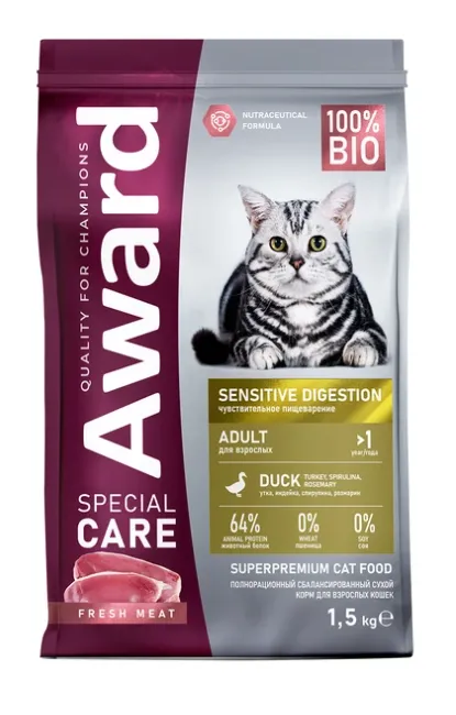 Award Special Care Adult Cat Sensitive Digestion (Утка)