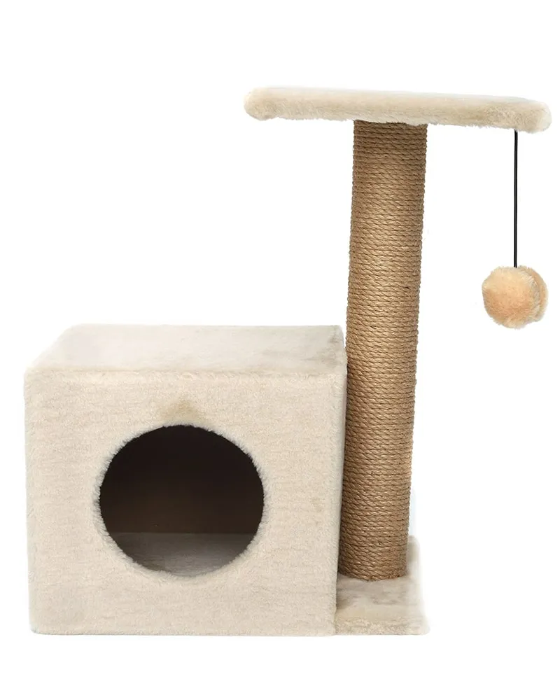 Cat House Когтеточка "Домик с боковой полкой", 58 см, джут