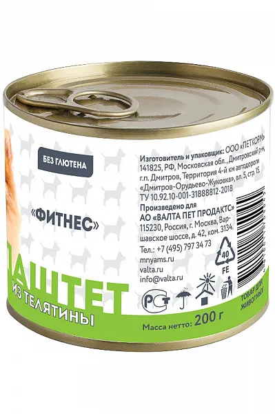 Мнямс консервы для собак Паштет из телятины "Фитнес"