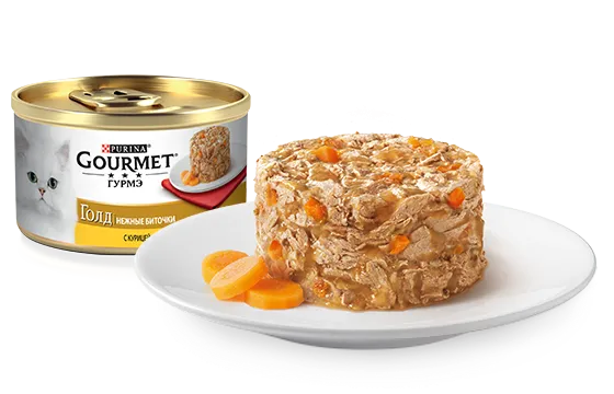 Gourmet Голд Нежные биточки с курицей и морковью, 85 г
