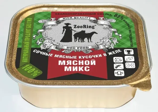 ZooRing Dog Кусочки в желе (Мясной микс)
