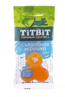 ТИТБИТ Съедобная игрушка косточка с индейкой Mini
