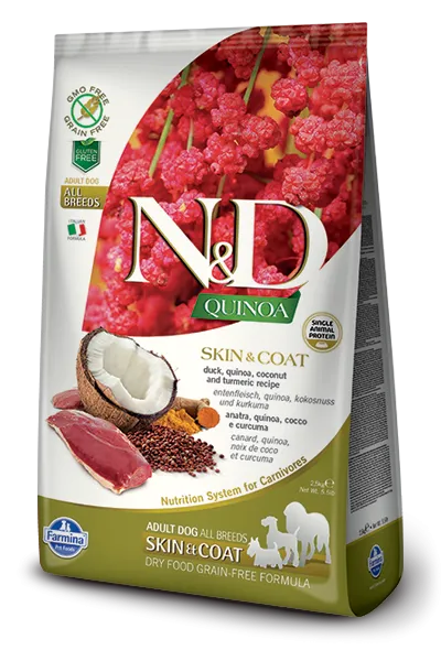 Farmina N&D Quinoa Skin & Coat Adult All Breeds (Утка, киноа), 800 г
