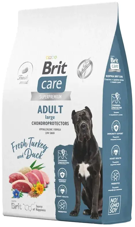 Корм Brit Care Dog Adult Large Chondroprotectors (Индейка, утка) для собак