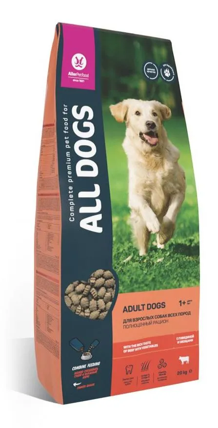 All Dogs для взрослых собак всех пород (Говядина и овощи)