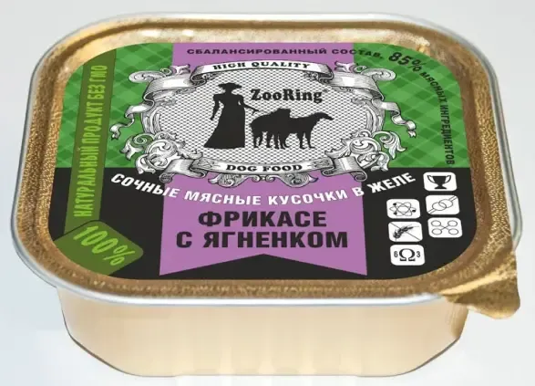 ZooRing Dog Кусочки в желе (Фрикасе с ягненком)