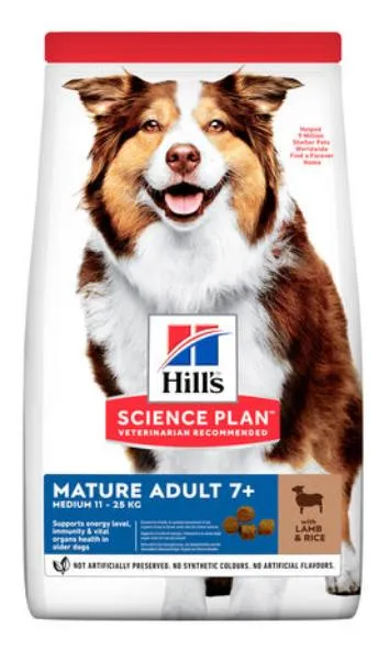 Корм Hill's Science Plan для средних пород старше 7 лет (ягненок, рис)