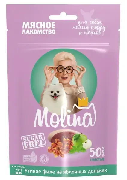 Molina Лакомство для собак Утиное филе на яблочных дольках
