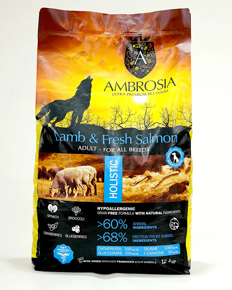 AMBROSIA Adult All Breeds (Ягненок, лосось)