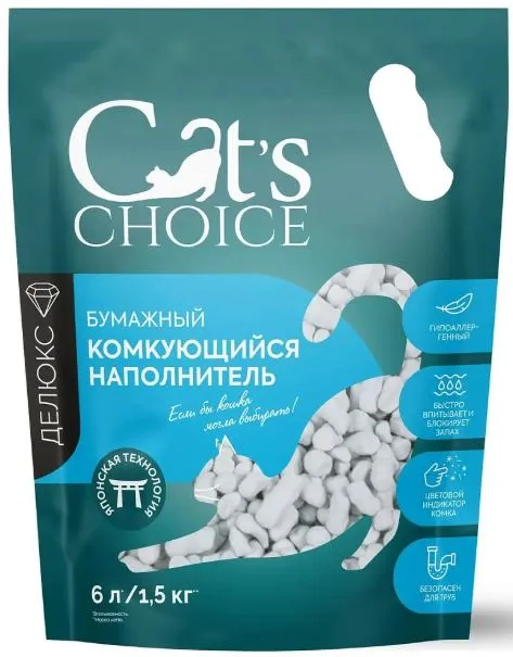 Cat's choice Наполнитель бумажный с цветовым индикатором комка