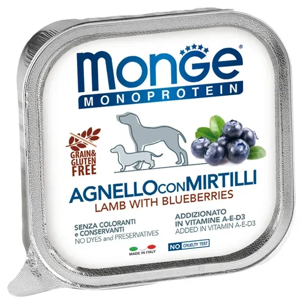 Monge Dog Natural Monoprotein Fruits Паштет из ягненка с черникой
