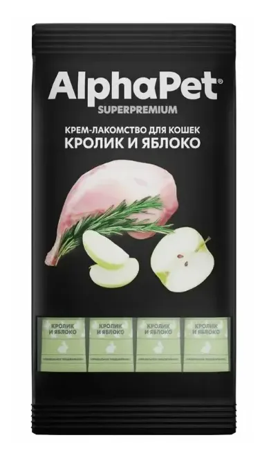 AlphaPet Superpremium Крем-лакомство с кроликом и яблоком