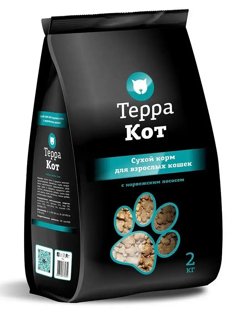 Терра Кот для взрослых кошек (Норвежский лосось), 10 кг