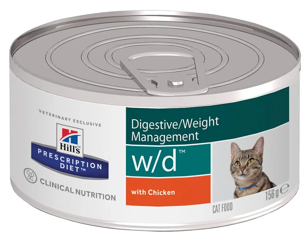Hill"s w/d Digestive/Weight Management для кошек с курицей, 156 г