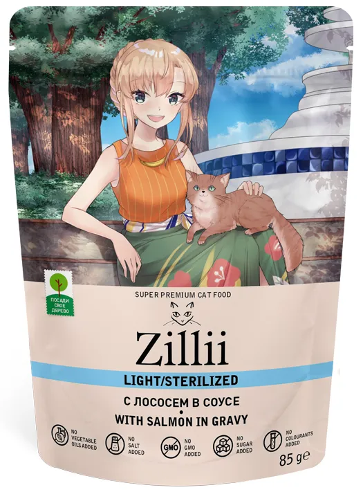 ZILLII Sterilized & Light Cat (Лосось в соусе)