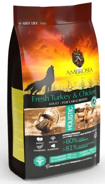 AMBROSIA Adult Large Breeds (Индейка, курица)
