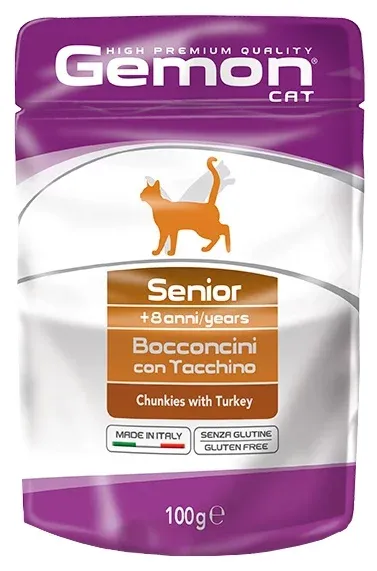 Gemon Пауч Cat Senior (Индейка), 100 г