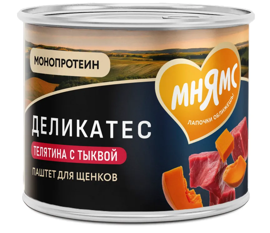 Мнямс Паштет для щенков (Телятина с тыквой)