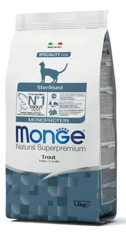 Корм Monge Cat Monoprotein Sterilized (Форель) для кошек