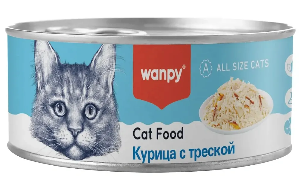 Wanpy Cat Консервы Курица с треской