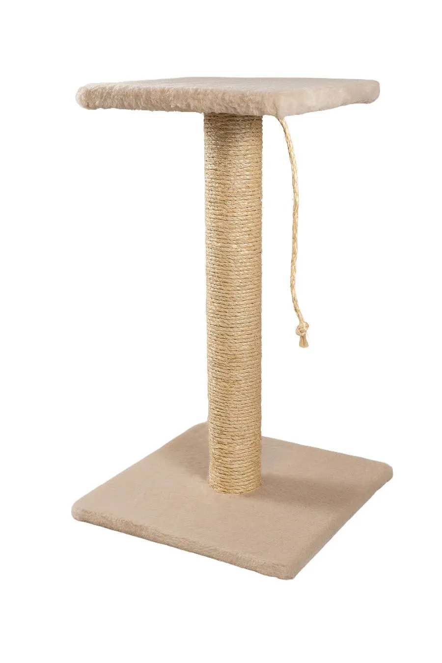 Cat House Когтеточка - столбик с полкой, 70 см, сизаль Бежевая
