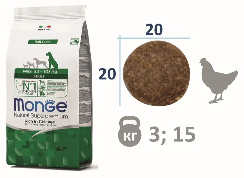 Monge Dog Daily Maxi Adult (Курица, рис)