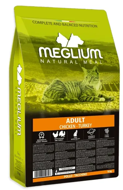 Корм Meglium Cat Adult (Курица и индейка) для кошек