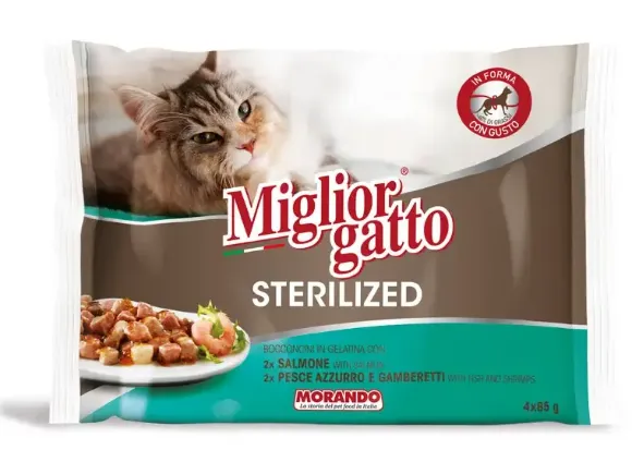 Miglior Gatto Sterilized Multi Pack Кусочки в желе, 85 г х 4 шт