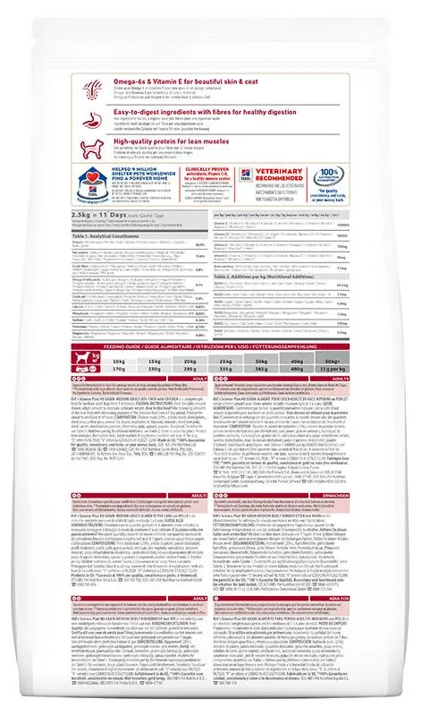 Корм Hill's Science Plan для взрослых собак средних пород (курица)