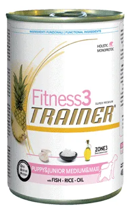 Trainer Fitness Puppy & Junior Medium/Maxi (Рыба, рис)