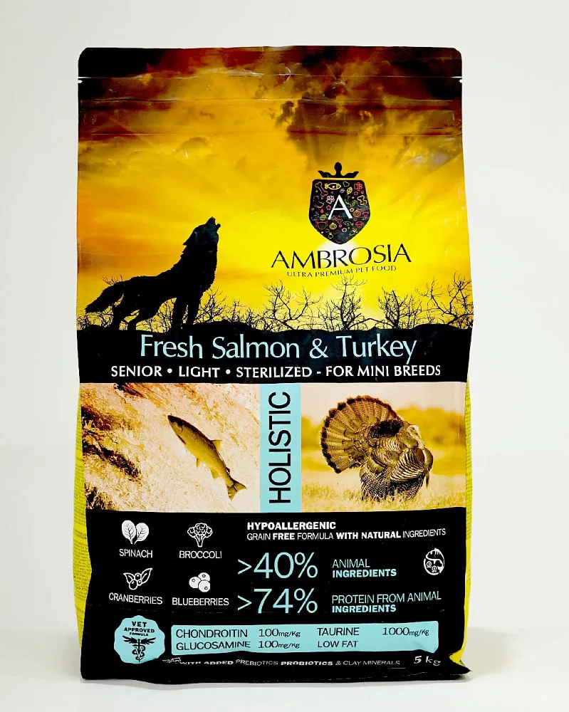 AMBROSIA Senior Mini Breeds (Лосось, индейка)