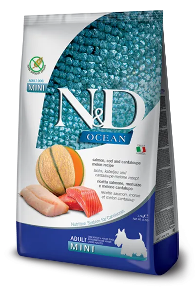 Farmina N&D Ocean GF Adult Mini (Лосось, треска и дыня)