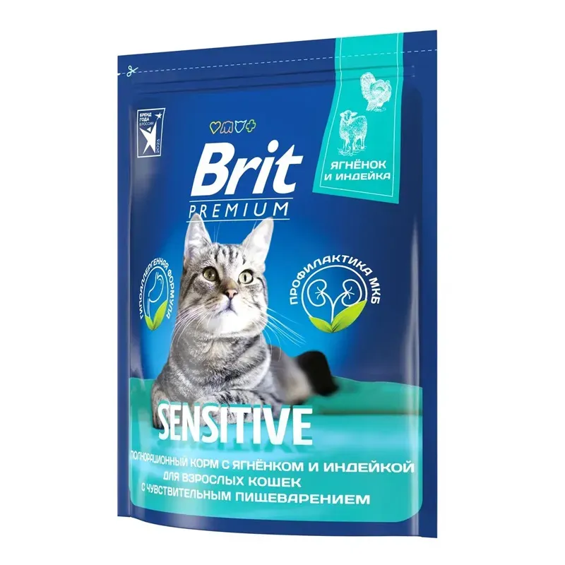 Корм Brit Premium Cat Sensitive (Ягненок, индейка) для кошек