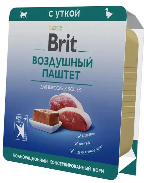 Brit Premium Воздушный паштет для взрослых кошек (Утка)