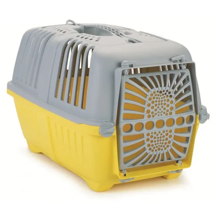 MPS Переноска PRATICO с пластиковой дверцей, желтая/серая