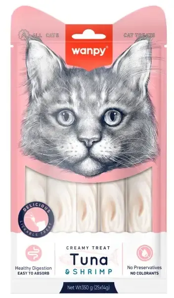 Wanpy Cat Нежное пюре из тунца и креветок