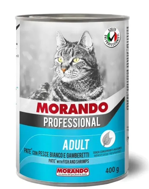 Morando Professional Cat Паштет с белой рыбой и креветками (консервы), 400 г