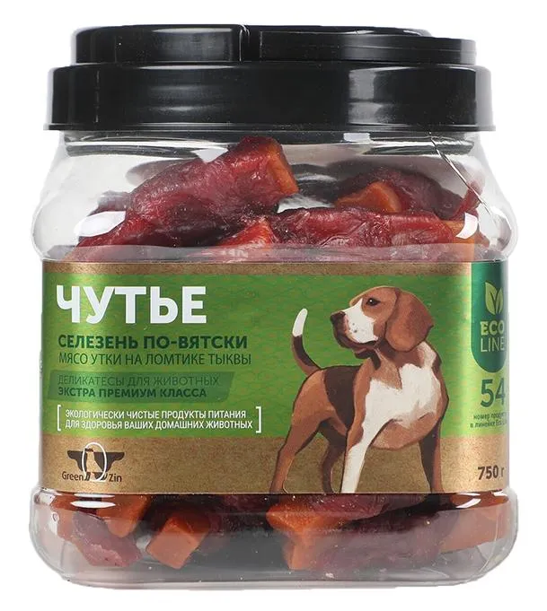 GreenQZin Чутье (Сушеное утиное мясо на ломтике тыквы)