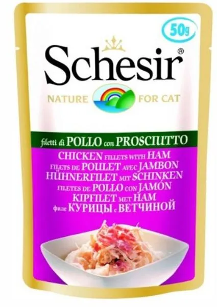 Schesir Chicken Ham (Цыпленок, ветчина) 50 г х 10 шт