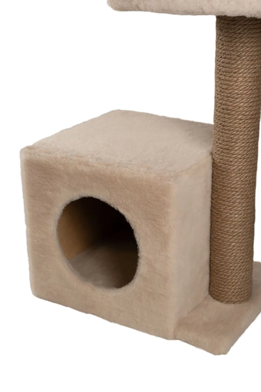 Cat House Когтеточка "Домик с боковой полкой", 58 см, джут