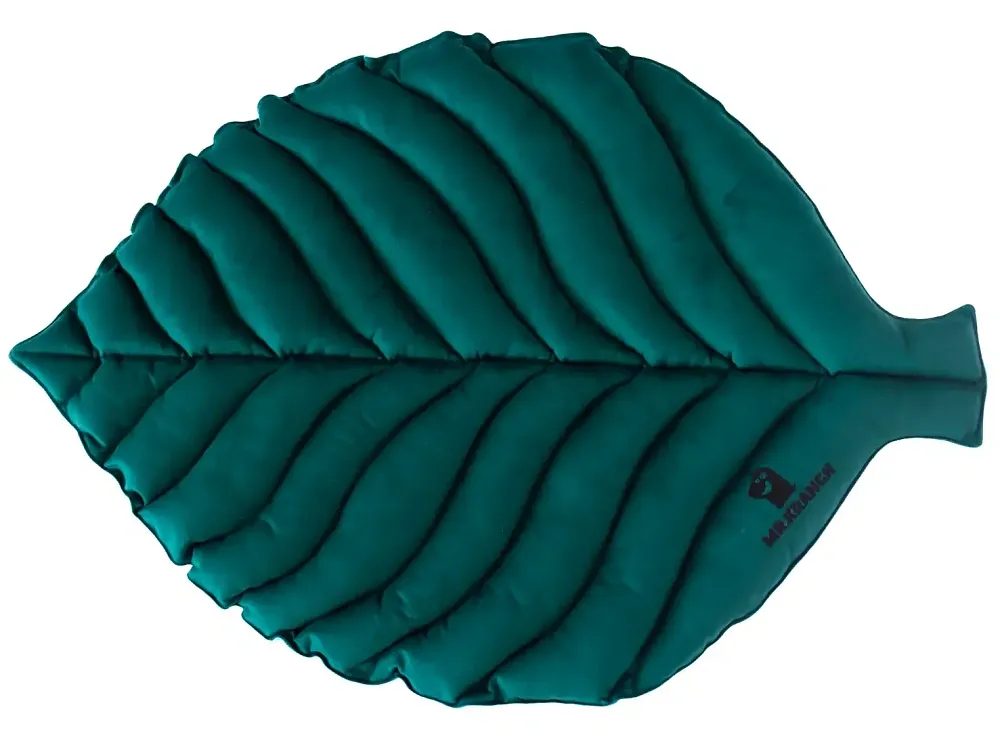 Mr.Kranch Лежанка двухсторонняя c имитацией кожи Листочек, зеленая