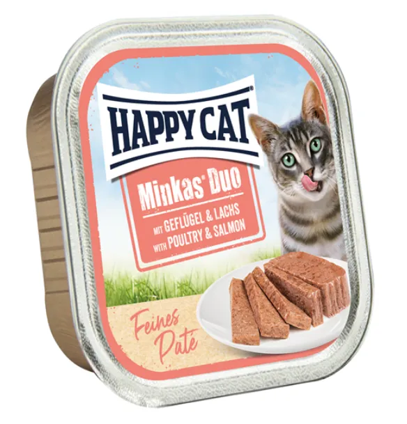 Happy Cat Minkas Duo Паштет (Птица и лосось)