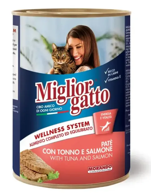 Miglior Gatto Паштет с лососем и тунцом (консервы), 400 г