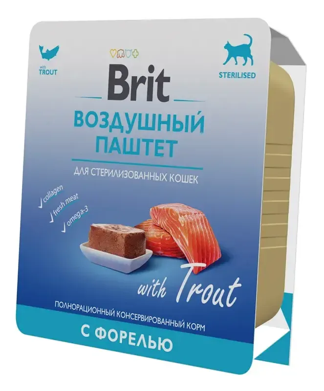 Brit Premium Воздушный паштет для стерилизованных кошек (Форель)